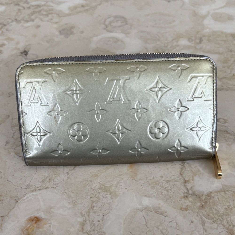 Louis Vuitton Monogram Gold Vernis Zippy Zip Around Long Wallet